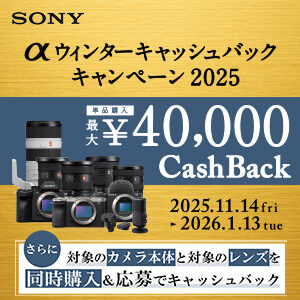 sony ソニー　α　一眼カメラ　レンズ　キャッシュバック　キャンペーン