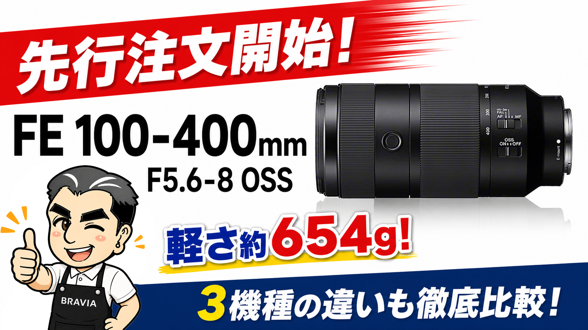 sony ソニー FE 100-400mm F4.5-5.6 GM OSS SEL100400 超望遠ズームレンズ Eマウント　フルサイズ
